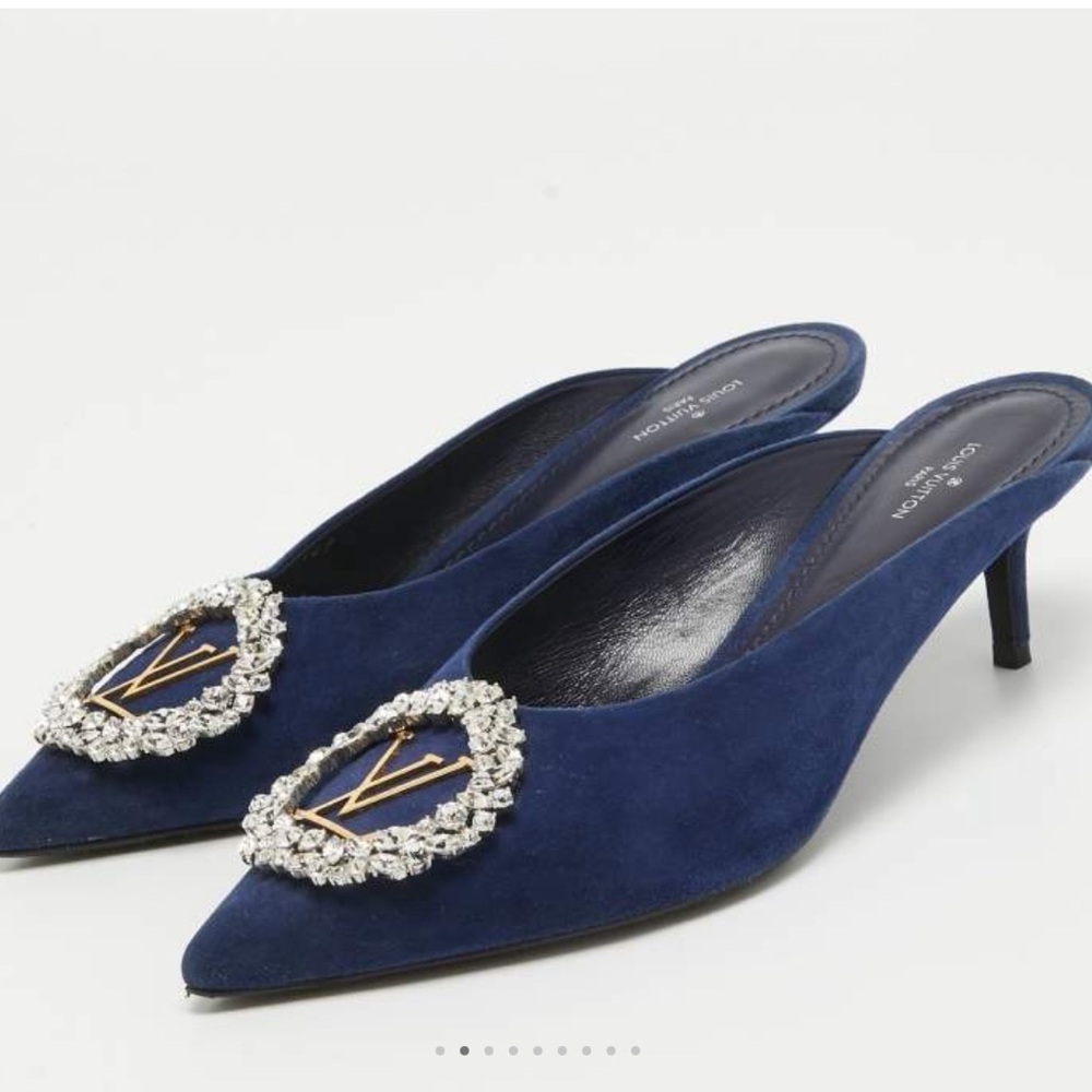 Louis Vuitton Blue Velvet Heels